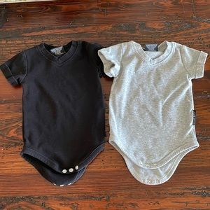 Little Bipsy basic one piece in gray and black